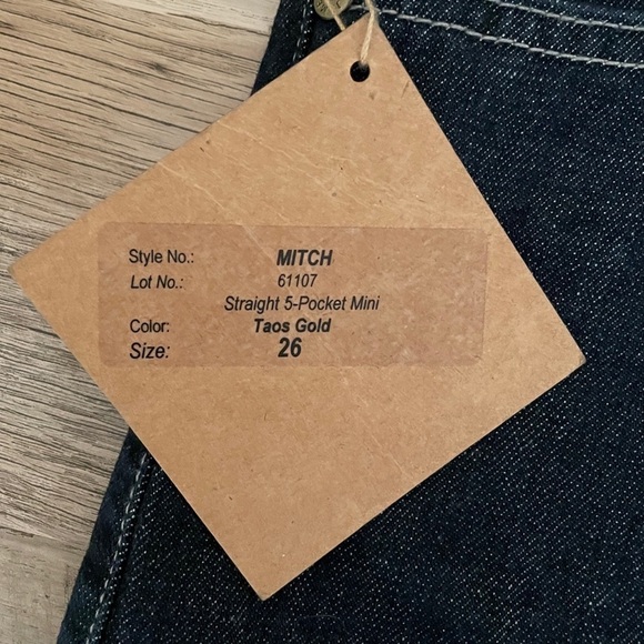 James Jeans Dry Aged Denim Mitch Tulsa Gold Dark Mini Skirt NWT Size 26 - Picture 7 of 11